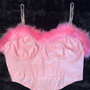valentines sexy fur corset